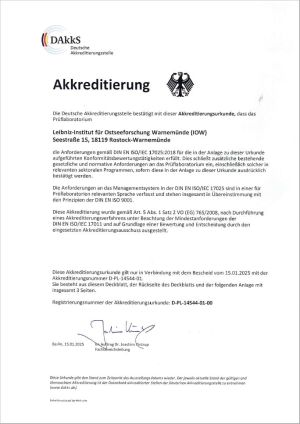 Akkreditierungsurkunde Prüflabor 2023