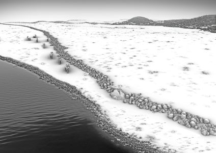 Rekonstruktion des vor Rerik in der Ostsee entdeckten Steinwalls als nacheiszeitliche Treibjagdstruktur