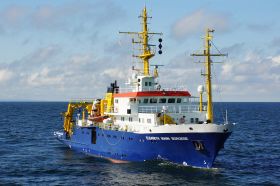 The first 36-hour test expedition with the "Elisabeth Mann Borgese" starts from Rostock with Helena Osterholz from the IOW as chief scientist. (Photo: IOW)