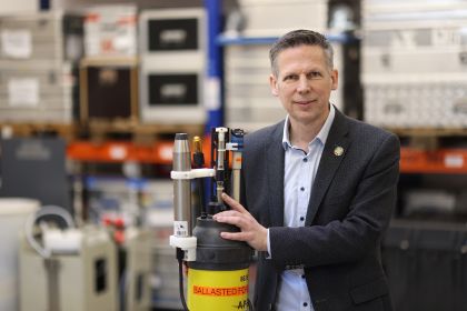 IOW director Oliver Zielinski in IOW's marine instrumentation storage