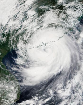 Typhoon "Mangkhut" over China on September 16, 2018